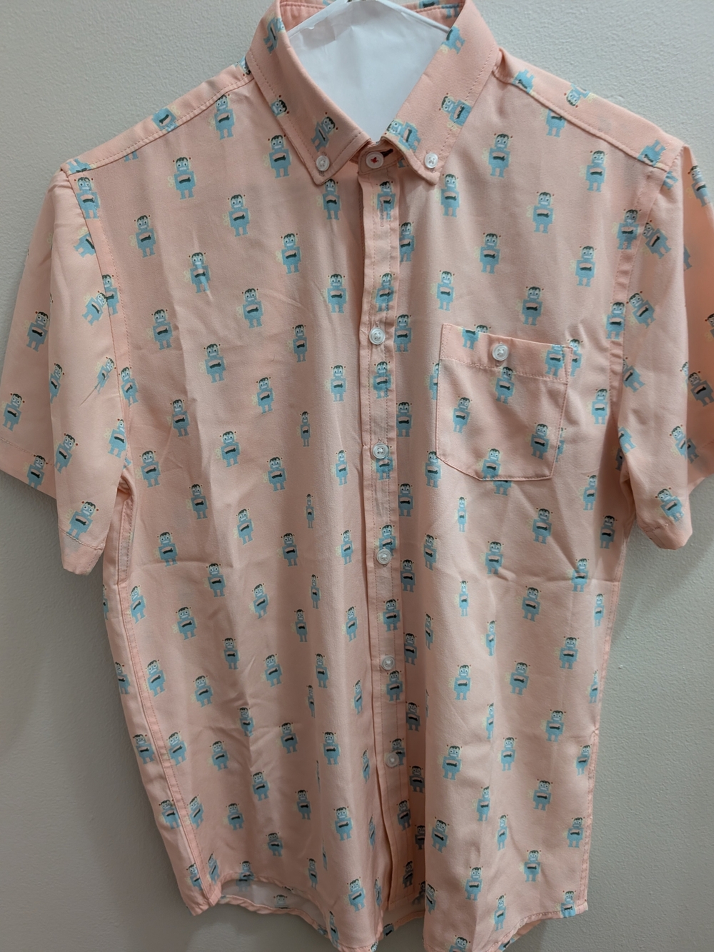 International Report Boys Button Down With Robots Print Size 16